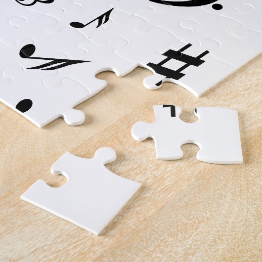 Stilvolle dreifacher Clef-Welle Schwarzweiss Puzzle (Seite)