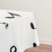 Stilvolle dreifacher Clef-Welle Schwarzweiss Tischdecke (Beispiel)