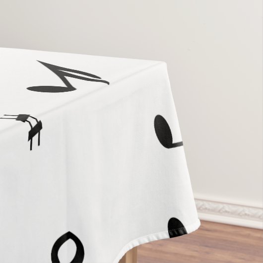 Stilvolle dreifacher Clef-Welle Schwarzweiss Tischdecke (Beispiel)