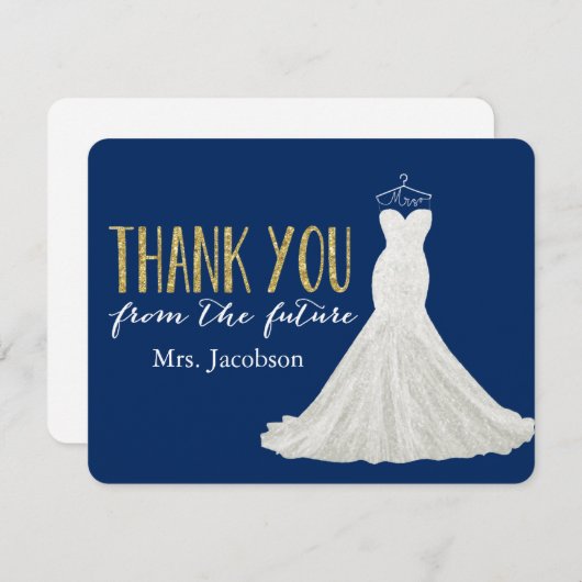 Stilvolle Dress Navy und Gold | Danke (Vorne/Hinten)