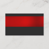 Stilvolle dunkelgraue rote Script-Visitenkarte Visitenkarte (Rückseite)