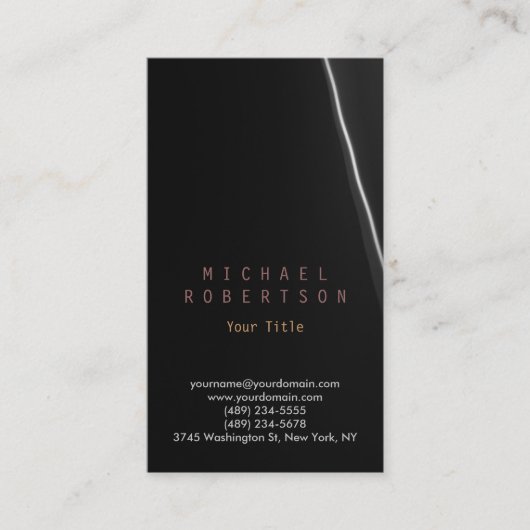 Stilvolle, dunkelgraue schwarze Visitenkarte (Vorderseite)