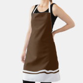 Stilvolle Dunkelkakao-Braun-Weißem Hem Racing Stre Schürze (InSitu)