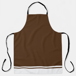 Stilvolle Dunkelkakao-Braun-Weißem Hem Racing Stre Schürze