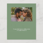 Stilvolle Dunkelkalkgrün Save the Date (Rückseite)