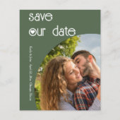 Stilvolle Dunkelkalkgrün Save the Date (Vorderseite)