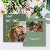 Stilvolle Dunkelkalkgrün Save the Date