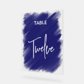 Stilvolle, dunkle, lila Hochzeitsfeiern Tischnumme Acrylschild (Winkel)