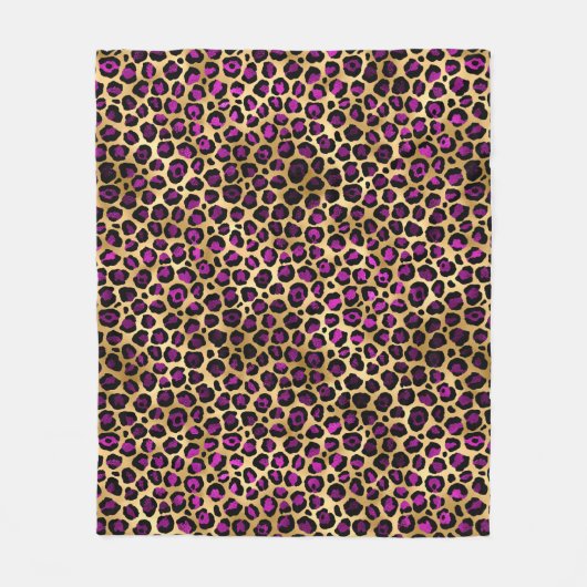 Stilvolle Dunkle Lila- und Goldfolie Fleecedecke (Vorderseite)