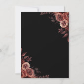 Stilvolle Dunkle Rote Rosen Gothic Quinceañera Einladung (Rückseite)