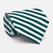 Stilvolle dunkle Smaragdgrün-und weißegestreifte Krawatte (Gerollt)