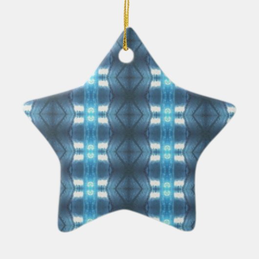 Stilvolle dunkle und helle blaue Diamanten Keramik Ornament (Vorne)