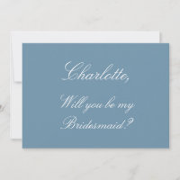 Stilvolle Dusty Blue Bridesmaid-Vorschlagskarte