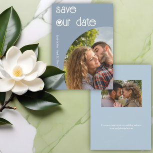 Stilvolle Dusty Blue Save the Date Card
