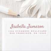 Stilvolle Dusty Rose Script Weiße Rücksendeadresse (Insitu)