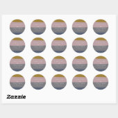 Stilvolle Earthy Mauve Blue Stripes Custom Wedding Runder Aufkleber (Blatt)