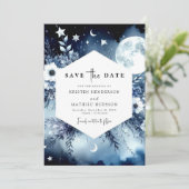 Stilvolle Earthy Moonlit Wedding Save The Date (Stehend Vorderseite)
