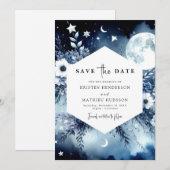 Stilvolle Earthy Moonlit Wedding Save The Date (Vorne/Hinten)