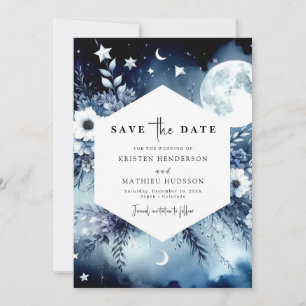 Stilvolle Earthy Moonlit Wedding Save The Date