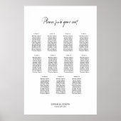 Stilvolle einfache 11 Tisch Hochzeitskarte Poster (Vorne)