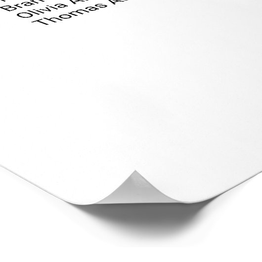 Stilvolle einfache 16 Tisch Hochzeitskarte Poster (Ecke)