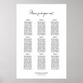 Stilvolle einfache 9-Tisch-Hochzeitskarte Poster (Vorne)