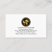 Stilvolle, einfache, blaue Klempnerschichten Visitenkarte (Rückseite)