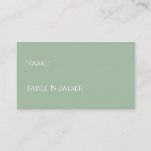 Stilvolle einfache Eukalyptus Wedding Name Platzkarte (Vorderseite)