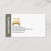 Stilvolle einfache graue Spalten Semi Trucker Visitenkarte (Rückseite)