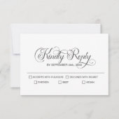 Stilvolle, einfache, graue TextWedding RSVP Karte (Vorderseite)
