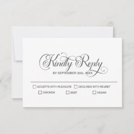 Stilvolle, einfache, graue TextWedding RSVP Karte