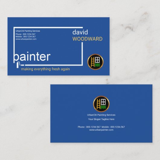 Stilvolle einfache helle blaue Maler, die Kasten Visitenkarte (Vorne/Hinten)