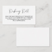 Stilvolle Einfache Hochzeitskarte für den Wunschza Begleitkarte (Vorne/Hinten)