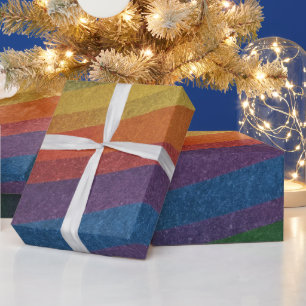 Stilvolle einfache metallische inspirierte Regenbo Geschenkpapier