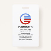 Stilvolle einfache rote Streifen Foto-Template-Per Ausweis (Rückseite)