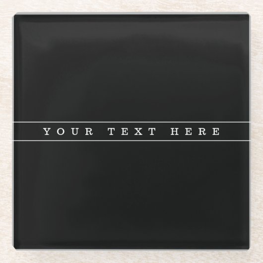 Stilvolle, einfache Text- und dünne Streifen Glasuntersetzer (Vorderseite)