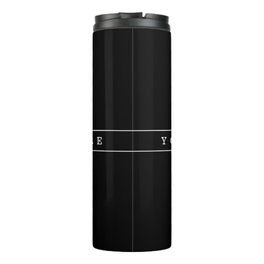 Stilvolle, einfache Text- und dünne Streifen Thermosbecher (Rückseite)