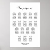 Stilvolle einfache Tisch-Wedding-Seating-Chart mit Poster (Vorne)