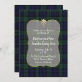 Stilvolle Einladung von Black Watch Tartan zur Hoc (Vorne/Hinten)