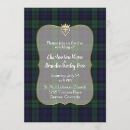 Stilvolle Einladung von Black Watch Tartan zur Hoc