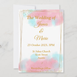 Stilvolle Einladung zur Hochzeit, rosa, blaues Was