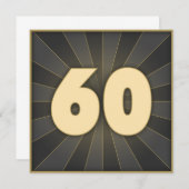 Stilvolle Einladungen zum 60. Geburtstag (Vorne/Hinten)