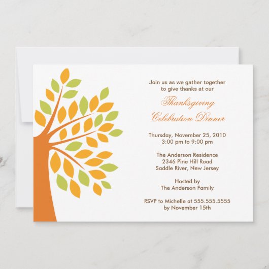 Stilvolle Einladungen zum Erntedank Herbst (Vorderseite)