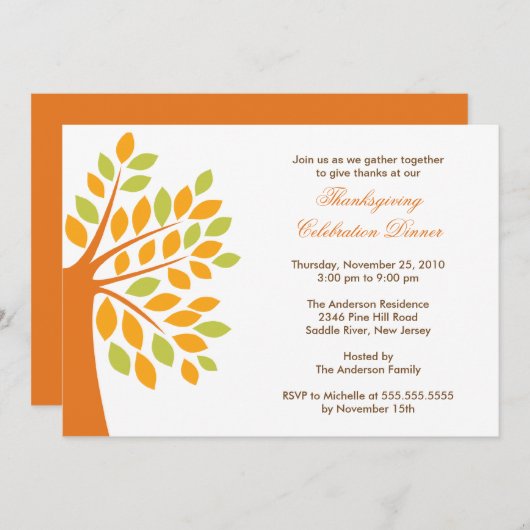 Stilvolle Einladungen zum Erntedank Herbst (Vorne/Hinten)