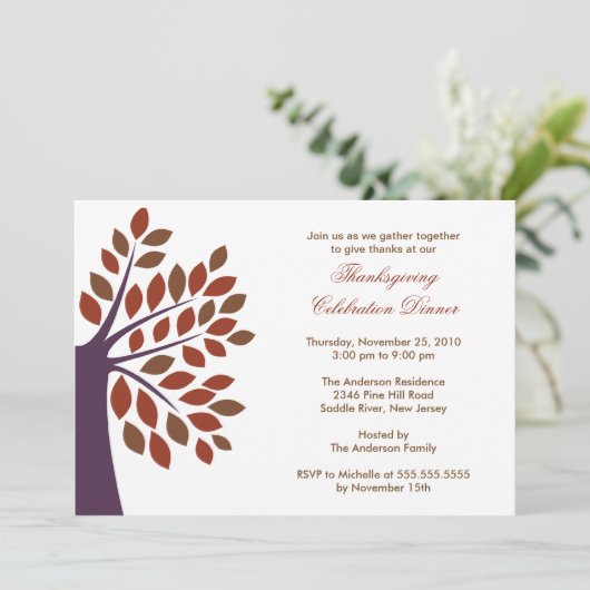 Stilvolle Einladungen zum Erntedank Herbst (Stehend Vorderseite)