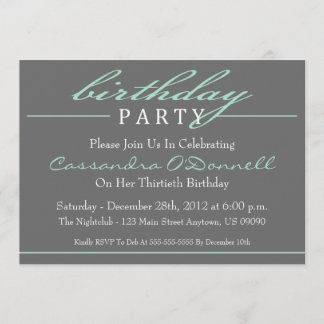 Stilvolle Einladungen zum Geburtstag (grün)