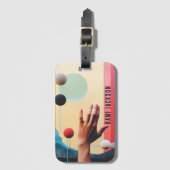 Stilvolle, einzigartige Abstrakte Autistische Retr Gepäckanhänger (Vorderseite Vertikal)