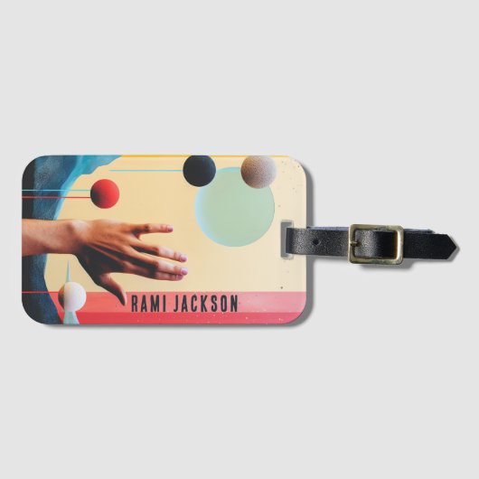Stilvolle, einzigartige Abstrakte Autistische Retr Gepäckanhänger (Vorderseite (Horizontal))