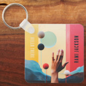 Stilvolle, einzigartige Abstrakte Kunstgeschichte Schlüsselanhänger (Vorderseite)