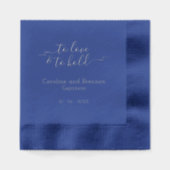 Stilvolle, einzigartige Couple Names Wedding Vow G Servietten Mit Folie (Vorderseite)